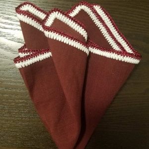 Sebastian Cruz Couture Burgundy Pocket Square NEW
